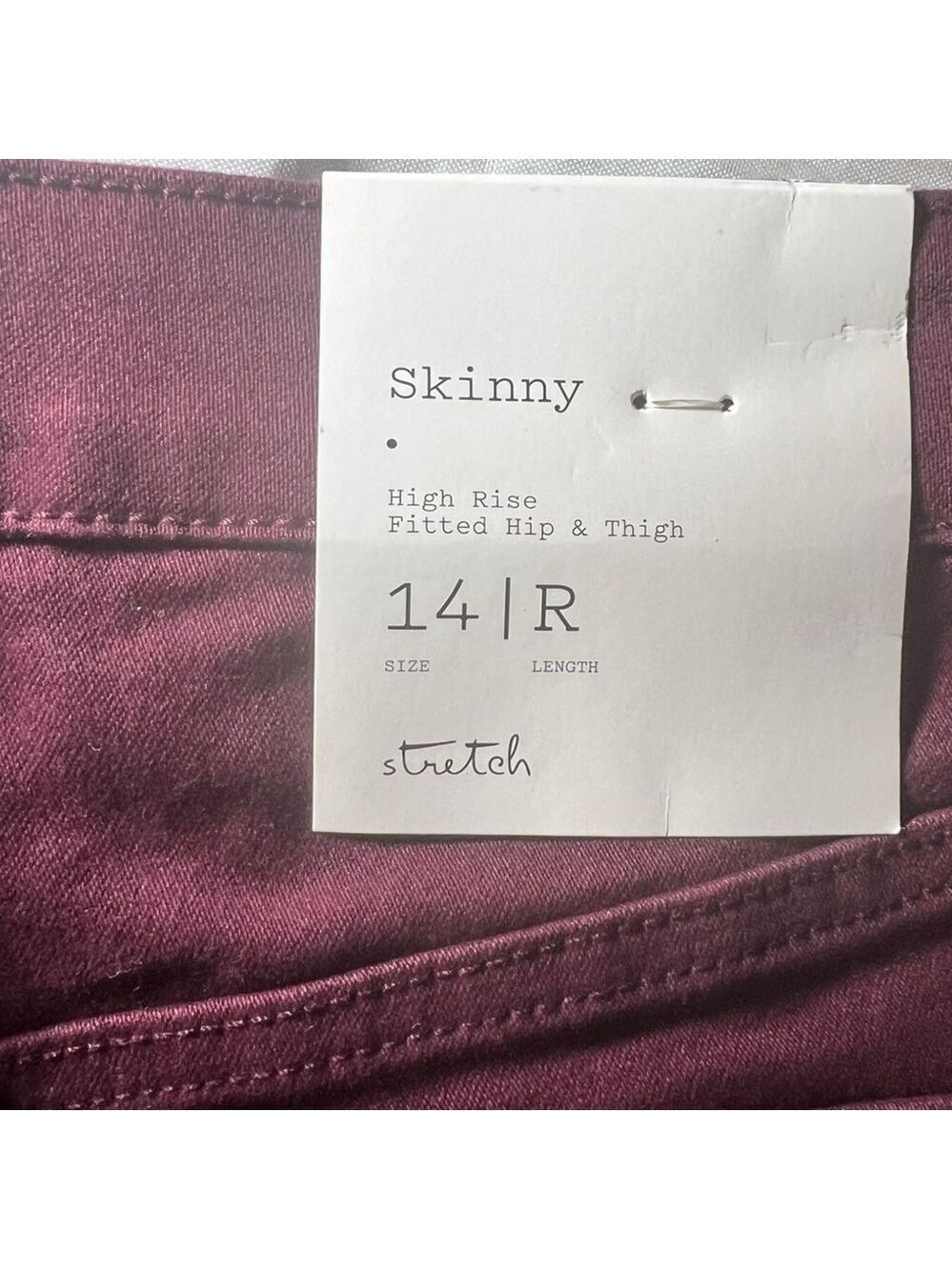 A New Day Women’s Skinny Button Front Jeans Burgundy Size 14 - Picture 6 of 7